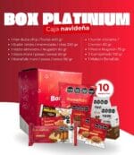 Caja navideña Platinum con 10 productos Bonafide, pan dulce, budín, chocolates, turrones y snacks para regalos corporativos.